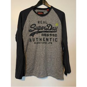 Vintage Superdry Long Sleeve Baseball Top